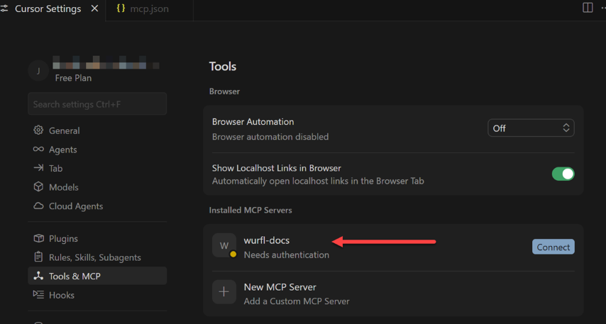 Authentication notification from Cursor after saving the configuration
