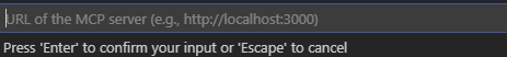 VS Code prompt for entering the remote MCP server URL