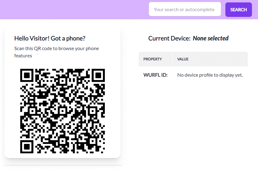 QR Code to test one's device
